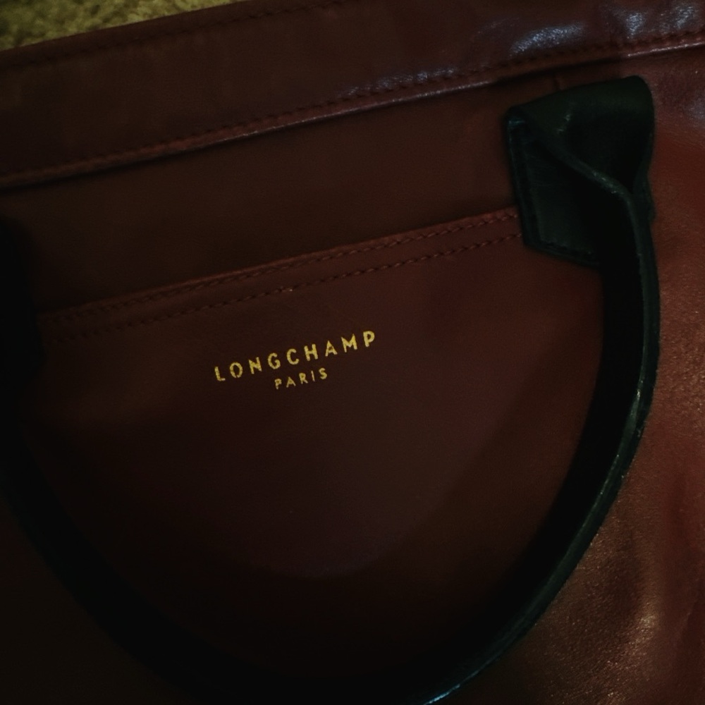 Longchamp Dark Red Leather Briefcase - Picture 8 of 10